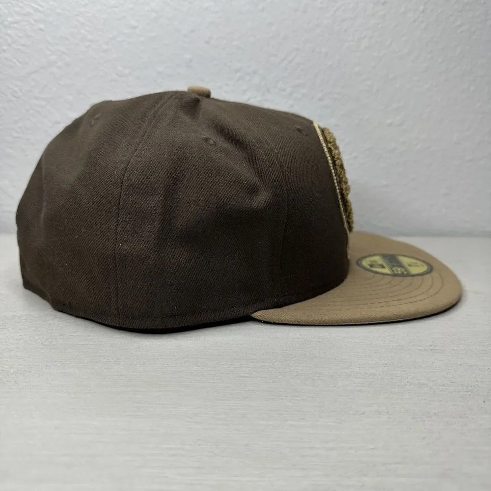 New Era NY Yankees Big Logo Chenille 59FIFTY Brown Fitted Hat